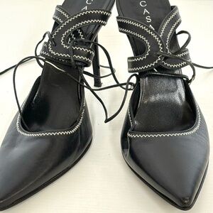Casadei Strappy heels in black tie up